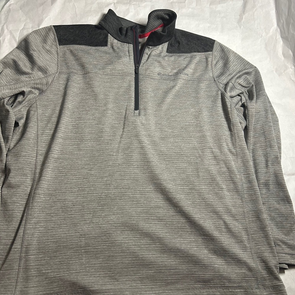 Vineyard Vines Mens 2XL Performance Pullover Gray Long‎ Sleeve 1/4 Zip Shirt